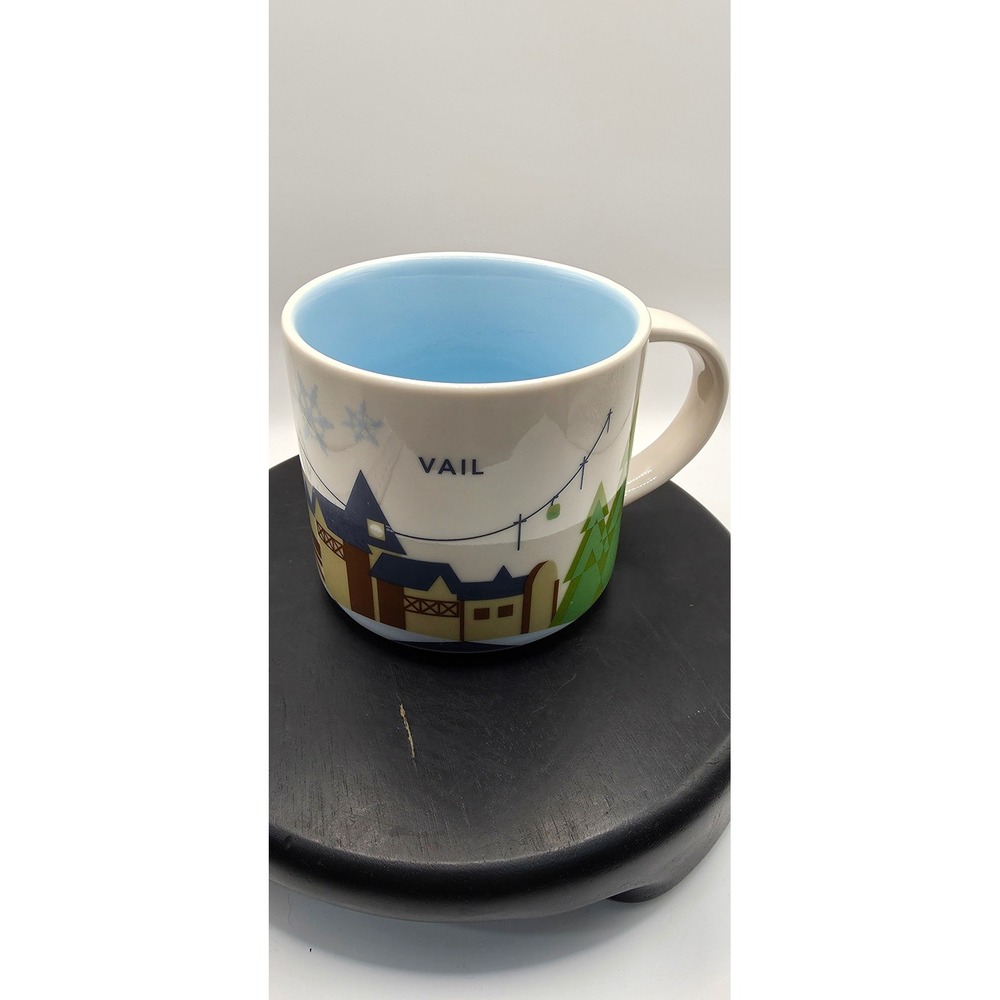 Starbucks You Are Here Vail Colorado Coffee Mug 14oz Ski Mountains Blue 2017